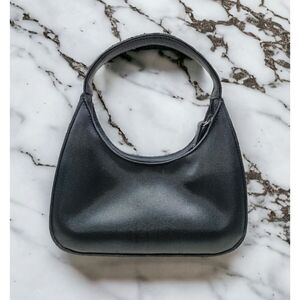 Mini Black Satin Bag with Handle
